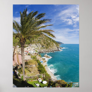 Italy, Cinque Terre, Vernazza, Hillside Town of Poster