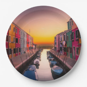 Italy Cityscape Paper Plate