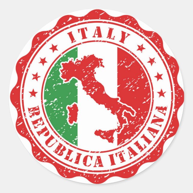 Italy Classic Round Sticker (Front)