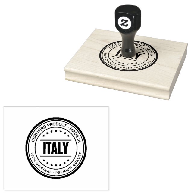 ITALY Clear Bold Lettering Impression Professional Rubber Stamp (Stamped)