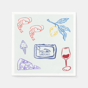 Italy Coastal Food Napkin