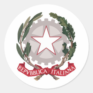 Italy coat of arms classic round sticker