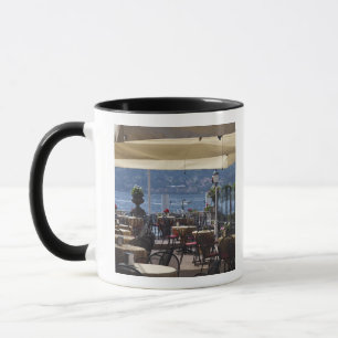 Italy, Como Province, Bellagio. Lakeside cafe. Mug