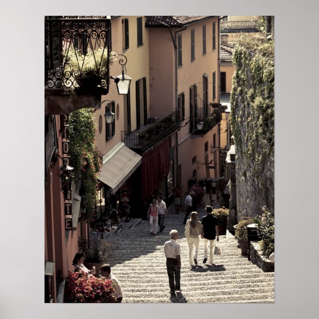 Italy, Como Province, Bellagio. Salita 2 Poster (Front)