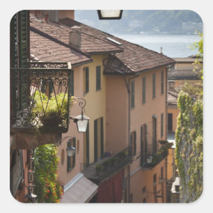 Italy, Como Province, Bellagio. Salita Square Sticker
