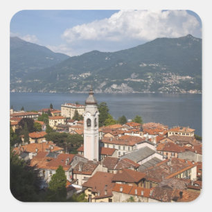 Italy, Como Province, Menaggio. Town view and Square Sticker