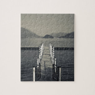 Italy, Como Province, Tremezzo. Lake pier. Jigsaw Puzzle
