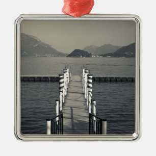 Italy, Como Province, Tremezzo. Lake pier. Metal Ornament