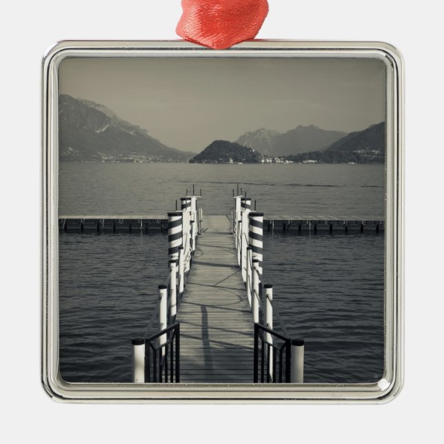 Italy, Como Province, Tremezzo. Lake pier. Metal Ornament (Front)