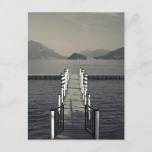 Italy, Como Province, Tremezzo. Lake pier. Postcard