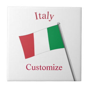 Italy Country Flag Thunder_Cove Ceramic Tile