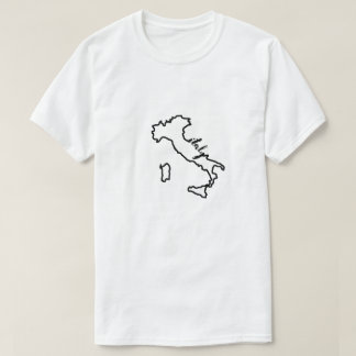 Italy Country Outline with Italy Script Modern T-Shirt