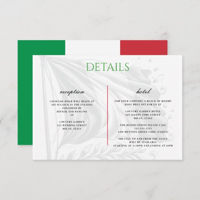 Italy Couple Enclosure Card (Front/Back)