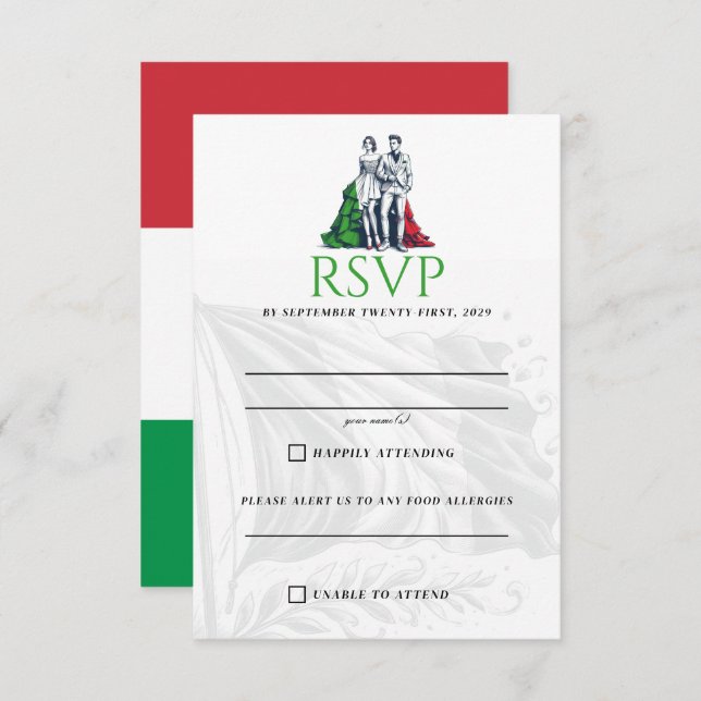 Italy Couple RSVP Card (Front/Back)