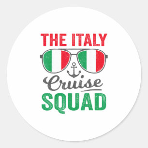 Italy Cruise Squad 2025 Italian Vacation Matching Classic Round Sticker