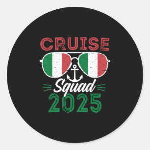 Italy Cruise Squad 2025 Matching Vacation Family C Classic Round Sticker
