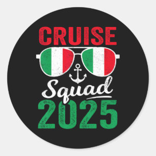 Italy Cruise Squad 2025 Summer Vacation Matching F Classic Round Sticker