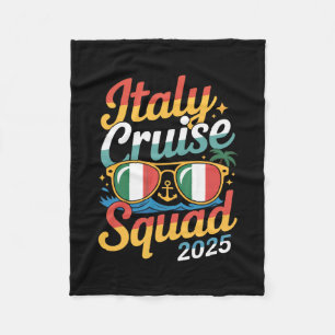 Italy Cruise Squad 2025 Summer Vacation Matching F Fleece Blanket