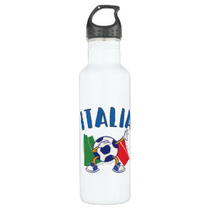 Italy Dabbing Soccer Ball Flag 710 Ml Water Bottle