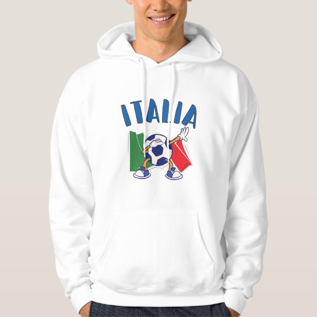 Italy Dabbing Soccer Ball Flag Hoodie (Front)