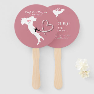 Italy Destination Elopement Wedding Hand Fan