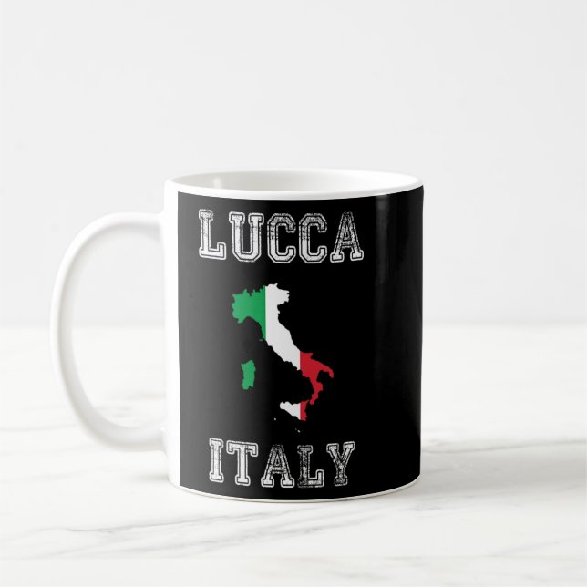 Italy Distressed Flag Lucca Pride  Coffee Mug (Left)