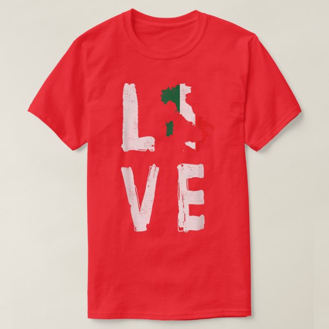 Italy DNA Italian  outline love  T-Shirt (Design Front)