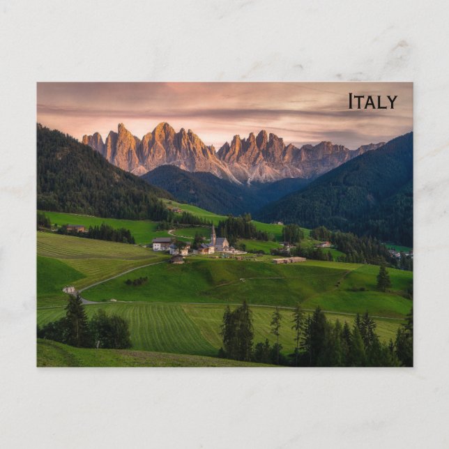 Italy Dolomites Mountain Travel Photo Postcard (Front)