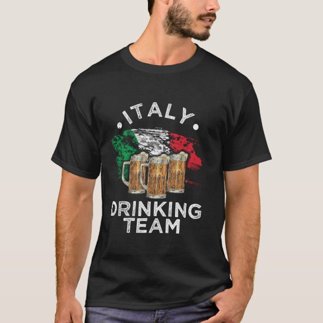 Italy Drinking Team Italian Beerlogist Whiskey Lov T-Shirt (Front)