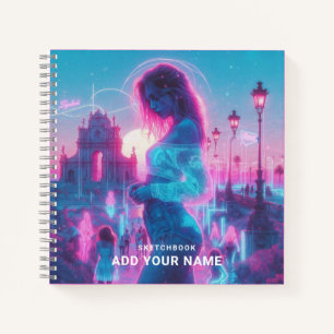 Italy Ethereal Vaporwave Retrowave, Custom Name Notebook