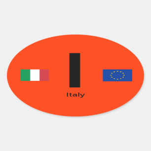 Italy- Euro-Style Oval Sticker
