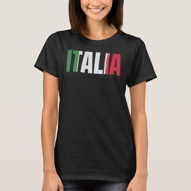 Italy fans Italia italian flag football soccer T-Shirt (Front)