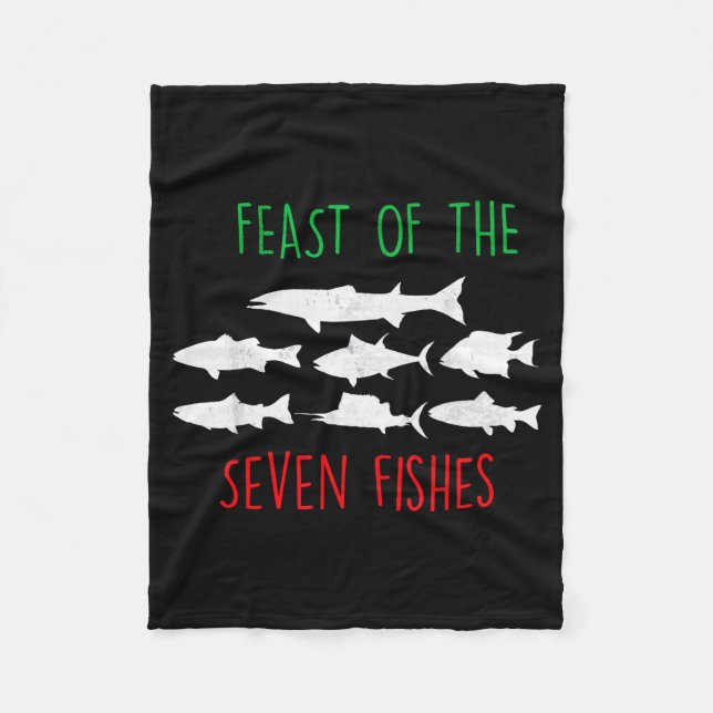Italy Feast Of The Seven Fishes Italian Christmas  Fleece Blanket (Front)
