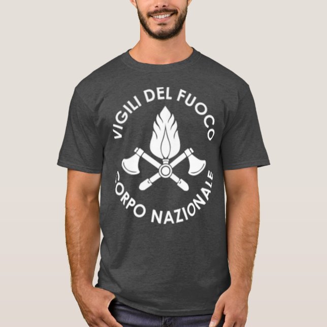 Italy Fire Department Firefighter Vigili Del T-Shirt (Front)