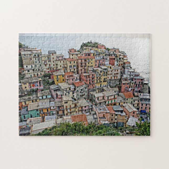 Italy Fishing Village - Manarola - 11x14 - 252 pcs Jigsaw Puzzle (Horizontal)