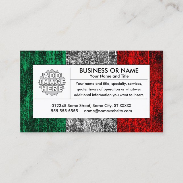 italy flag AND american flag Business Card (Front)