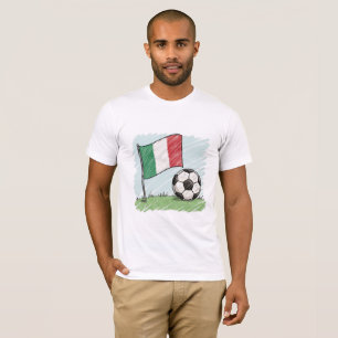 Italy flag and crayon-style soccer ball T-Shirt