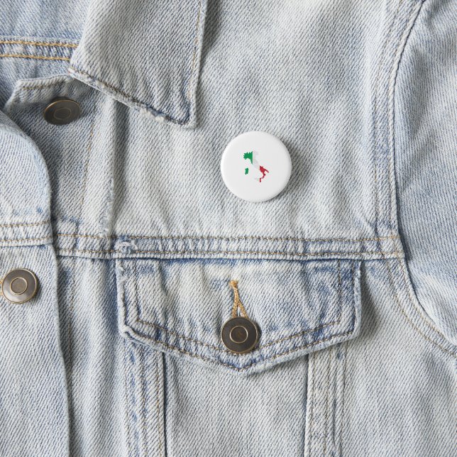 Italy flag and map 3 cm round badge (In Situ)