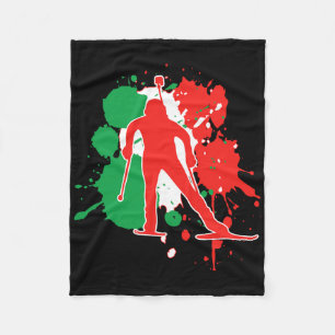 Italy Flag Biathlonist - Italian Biathlon 1 Fleece Blanket