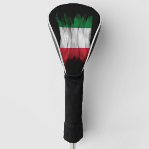 Italy flag brush stroke, national flag golf head cover