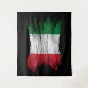 Italy flag brush stroke, national flag tapestry