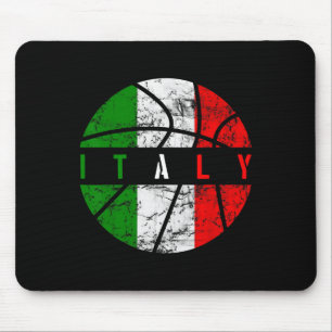 Italy Flag Bysketbyll Italian Team Fan Lover Mouse Pad