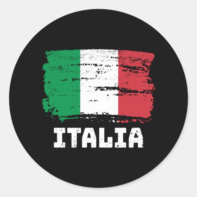 Italy Flag Classic Round Sticker (Front)