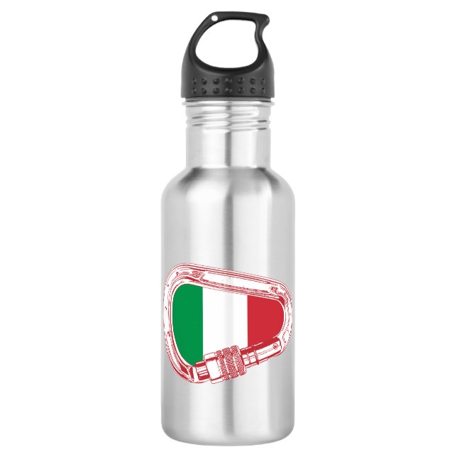 Italy Flag Climbing Carabiner 532 Ml Water Bottle (Front)