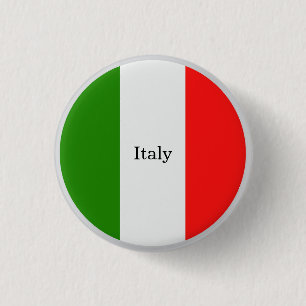 Italy, flag colours, labelled, 3 cm round badge
