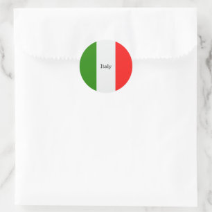 Italy, flag colours, labelled, classic round sticker