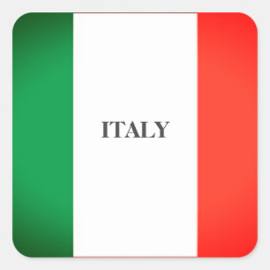 ITALY FLAG COLOURS SQUARE STICKER