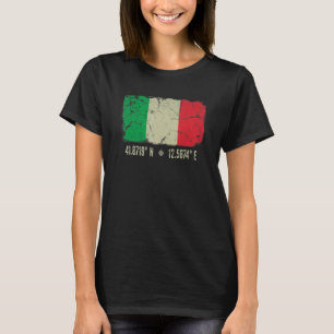 Italy Flag Coordinates Men Women Italian Heritage T-Shirt