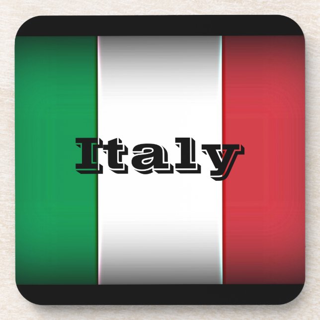 Italy Flag Dark Edge Coaster (Front)