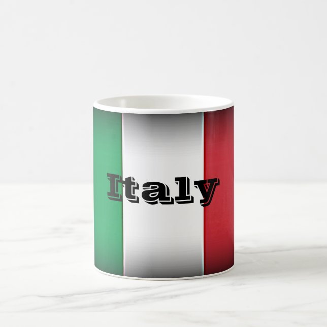 Italy Flag Dark Edge Coffee Mug (Center)